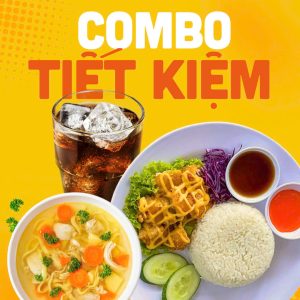 Combo cơm gà mix sốt phô mai chua ngọt kèm súp gà và nước ngọt giá 55k